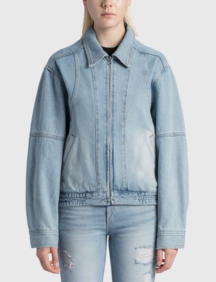 【OPEN YY】WASHED JACKET (2COLORS) Open YY Washed Denim Bomber Jacket - ShopStyle